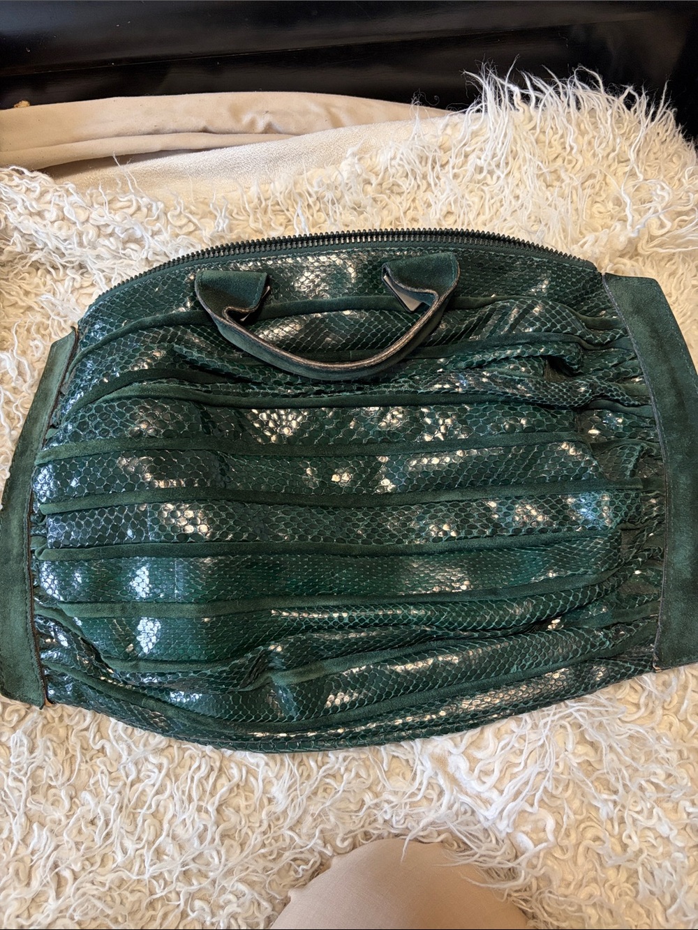 Extremely Rare Authentic Gherardini Green Python Bag